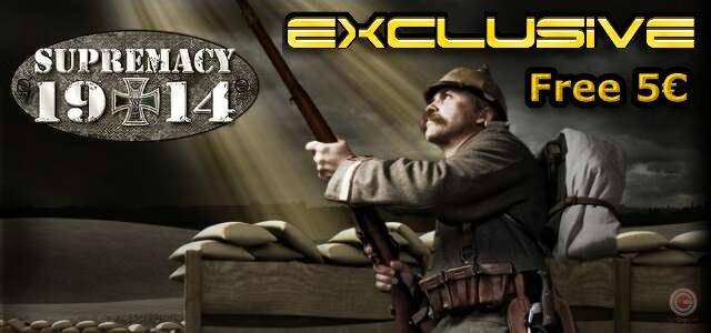 Supremacy 1914: Recevez 5€ en monnaie du jeu en créant un compte ici